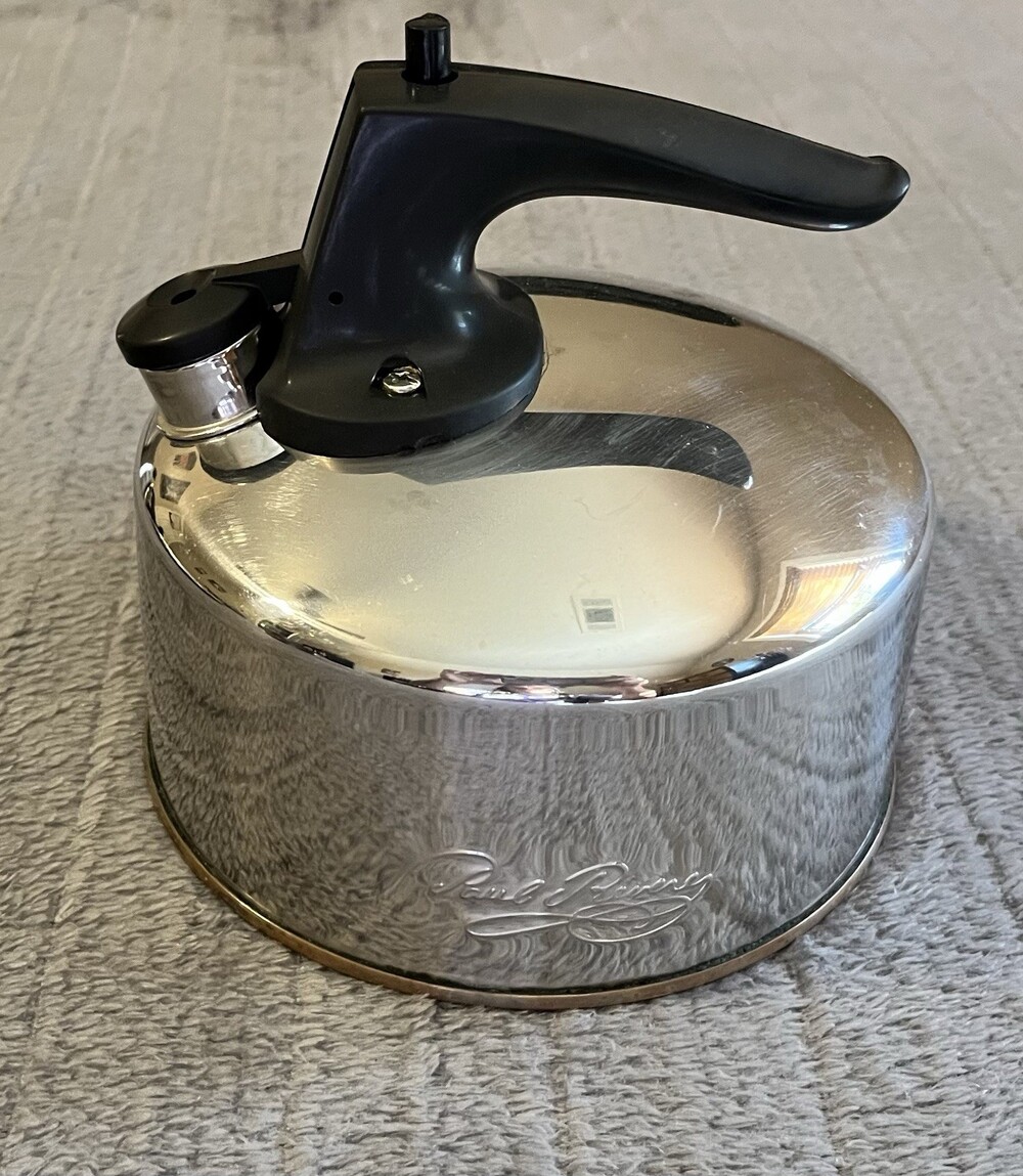 Vintage Revere Ware Whistling Tea Pot Kettle Copper Bottom 1 Qt